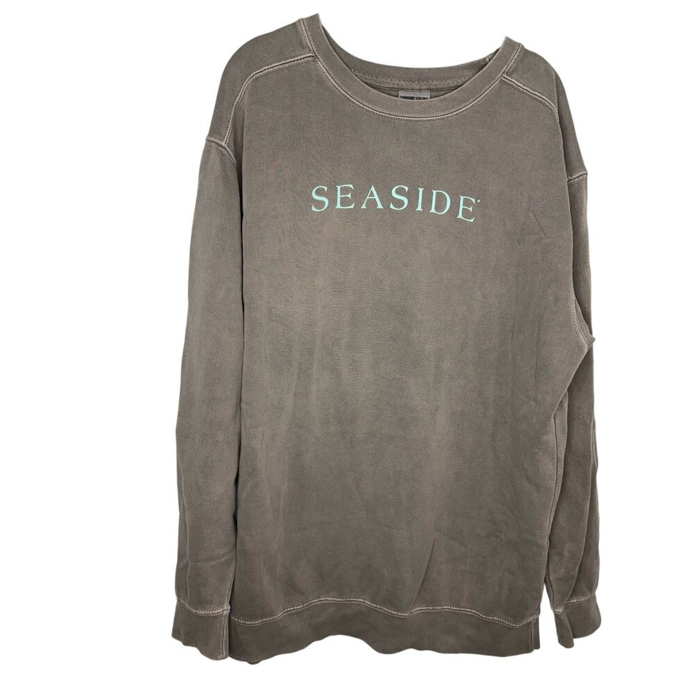 Comfort Colors Seaside Crewneck Sweatshirt Gray Size Large Pullover 30A Florida